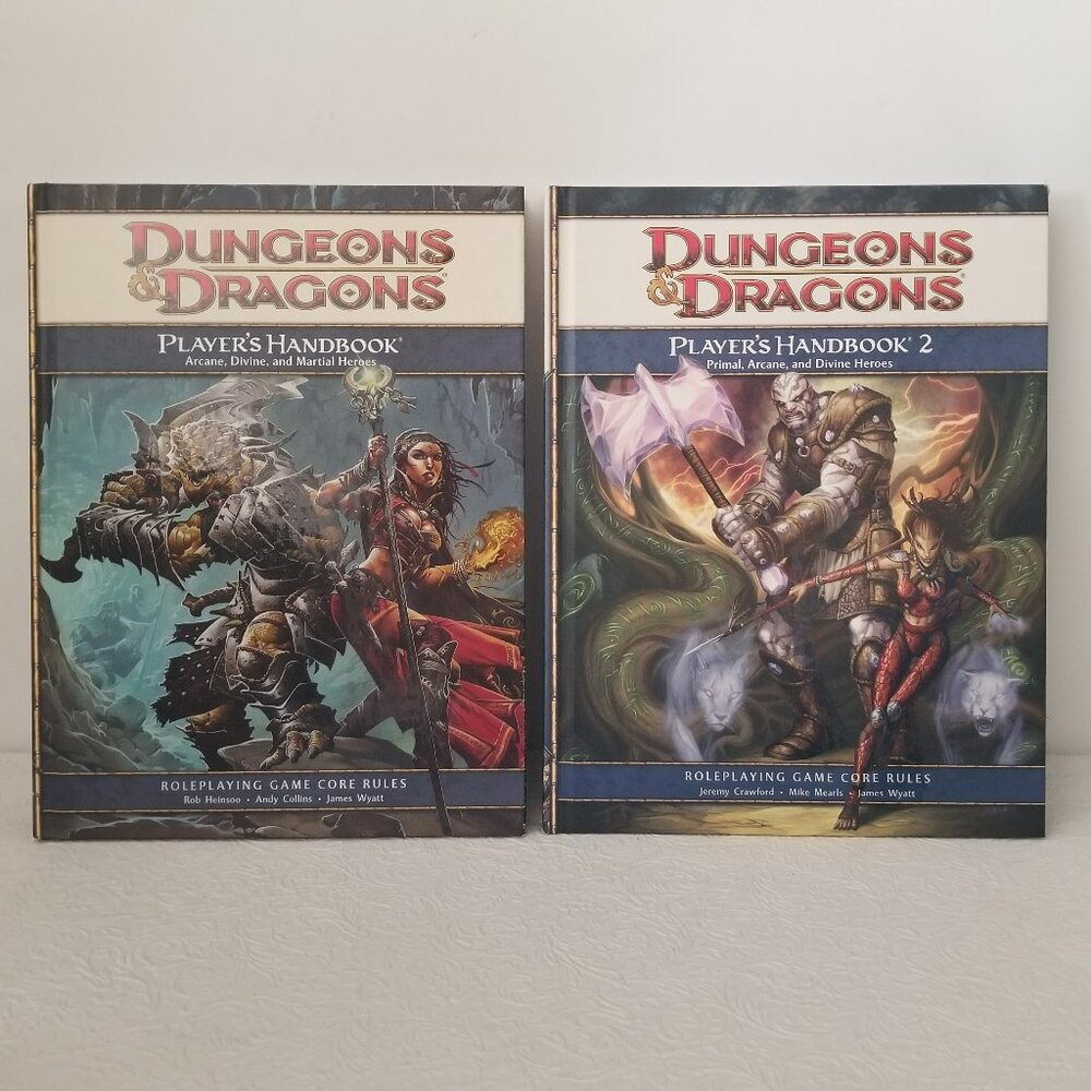 Dungeons and Dragons 4th Edition Players Handbooks Hardback Set of 2